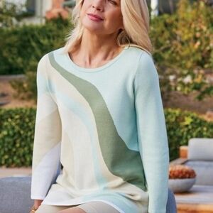 Soft Surroundings Stylish Multicolor Tunic Sweater Dress Size M